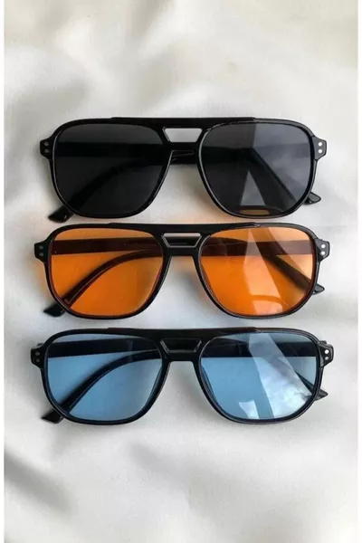 مجموعة نظارات شمسية ملونة بزجاج للرجال والنساء 3 قطع للموسم الجديد