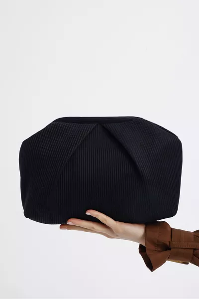 Heybes Dames Zwart Geplooide Clutch Handtas