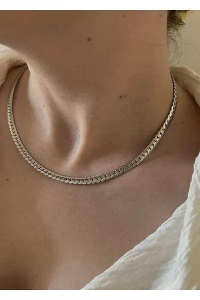 Collana a catena intrecciata in acciaio CM