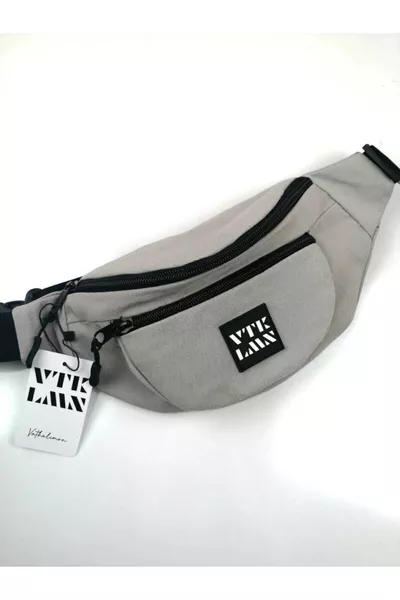 Unisex Gri Renkli Omuz Ve Bel Çantası