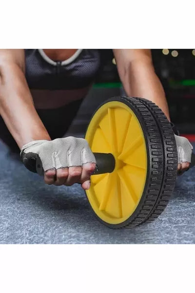 جهاز تمارين رياضية لكامل الجسم مع عجلة تمارين وصالة للذراعين والكتف والصدر والبطن مع حصيرة كهدية