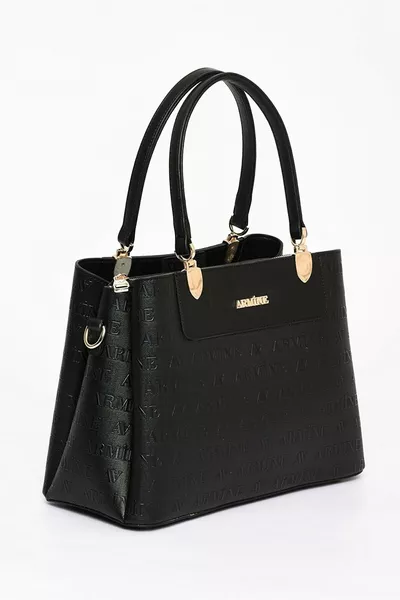 Kadın Çanta Siyah Lazer Baskılı - 