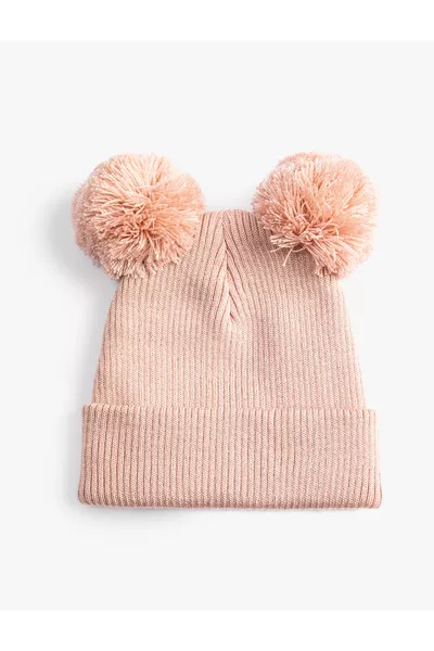 Berretto a maglia con pon pon