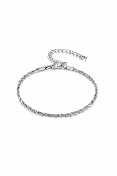Bracciale Unisex a Catena a Vite Italiana in Acciaio Inossidabile 2 mm x 5 cm