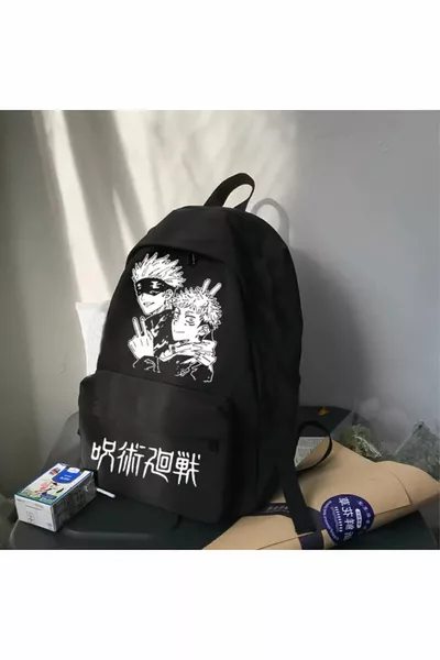 حقيبة ظهر مدرسية من جوجوتسو كايسن بتفاصيل زجاجة ماء