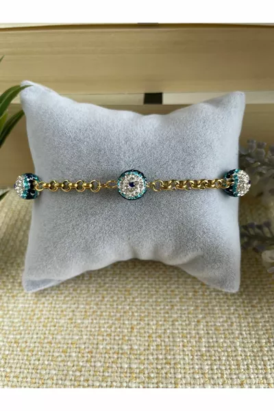 Stylish Evil Eye Beaded Stainless Steel Bracelet