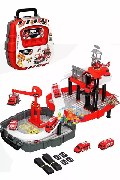 مجموعة ألعاب الجراج مع حقيبة ظهر، مسار الجراج المحمول، مجموعة الإطفاء