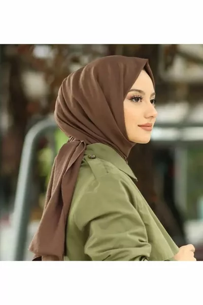 Памучен шал за покритие за жени Tessetür, кафяво
