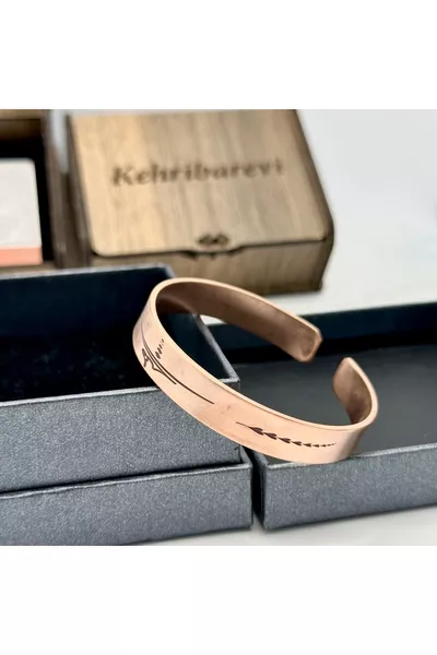 PURE COPPER 'HİÇ' SYMBOL UNISEX COPPER BRACELET