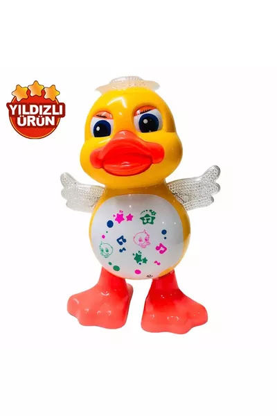 البطة الراقصة لعبة بط صغير لطيف مع صوت وضوء وتعمل بالبطارية