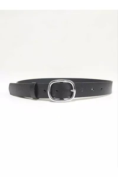 Cintura da donna in pelle % autentica con fibbia argentata