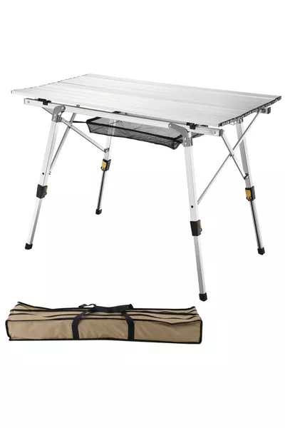 Elite Aluminium Teleskop-Klapptisch für Camping und Picknick - Grau