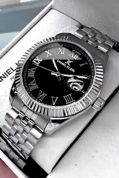 Royal Erkek Kol Saati 3 Atm Su Geçirmez Gümüş Renk Çelik Kordon Bileklik Hediyeli 