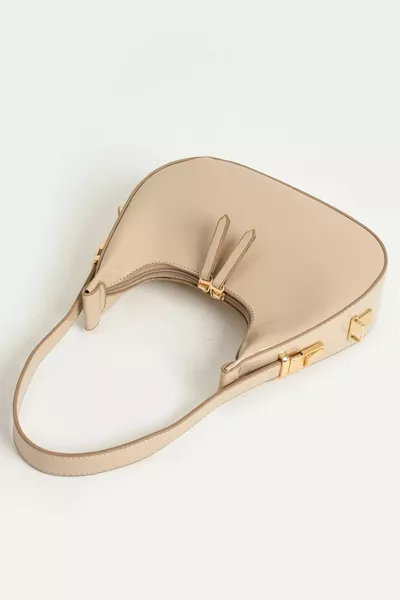 Damen Handtasche aus Lackleder, Cherry Bag, mit Reißverschluss und Riemendetail