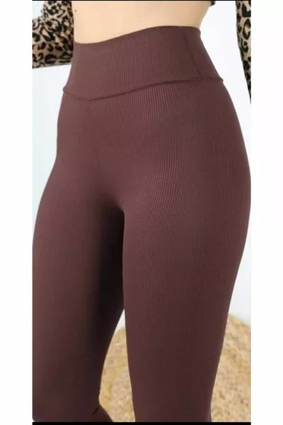 High Waist Ribbed Knit Shaping Leggings