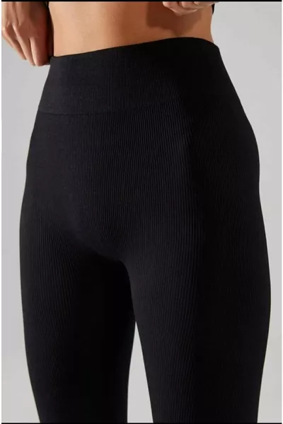 High Waist Ribbed Knit Shaping Leggings