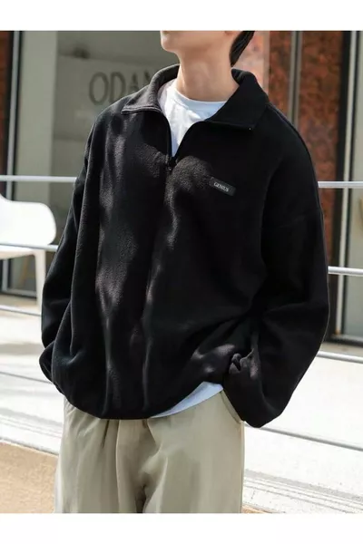 Sweat-shirt polaire oversize pour homme, sweat-shirt polaire