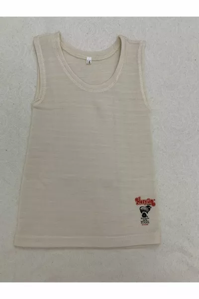 Children's Zero Neck Sleeveless Wool Undershirt Bronchitis Sweat Preventive Tank Top % Wool % Acrylic