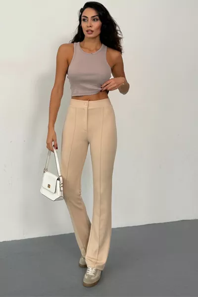 Kadın Palazzo Pantolon 3’lü Set – Siyah Bej Lacivert, Krep Likralı, Yüksek Bel Jogger Kesim