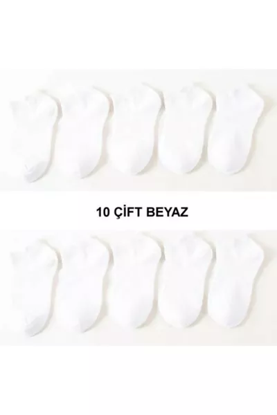  Paia di Calze da Donna Bianche in Modal Lunghezza Caviglia