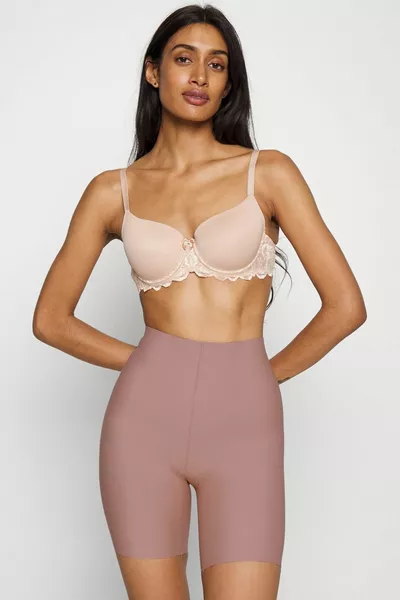 Pantaloncini modellanti e rassodanti senza cuciture Anoky con taglio laser, colore rosa cipria