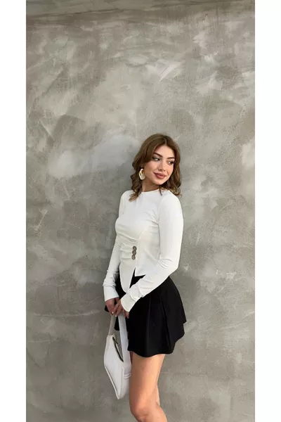 Blouse met knoopdetails