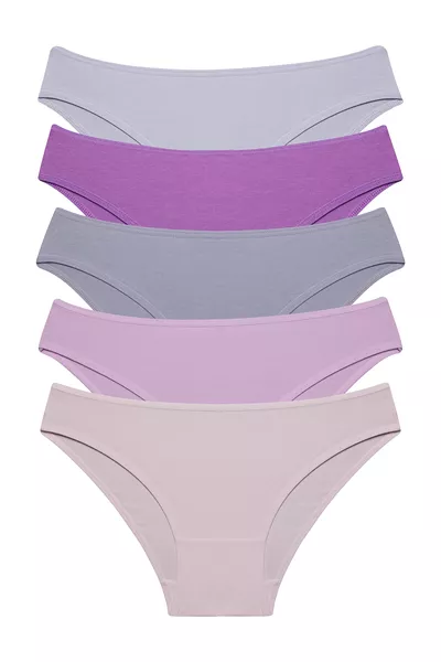 Kadın Külot 5 Li Paket Pamuklu Likralı MOR