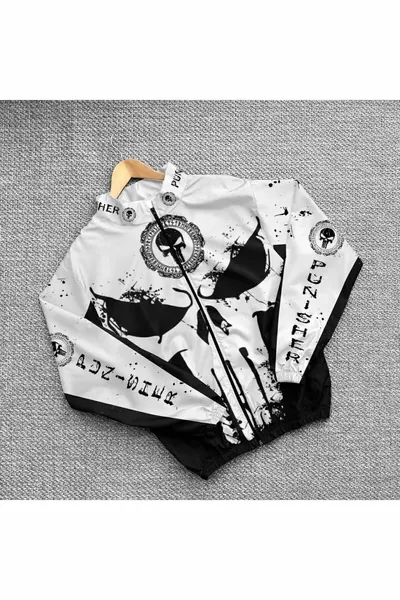 Unisex Paraşüt Kumaş Oversize Dijital Baskılı Siyah Rüzgarlık Yağmurluk İnce Ceket