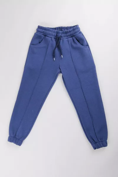 Elastic Waist, Fleece-Lined, Pocketed, Comfortable Unisex Kids Sweatpants Indigo