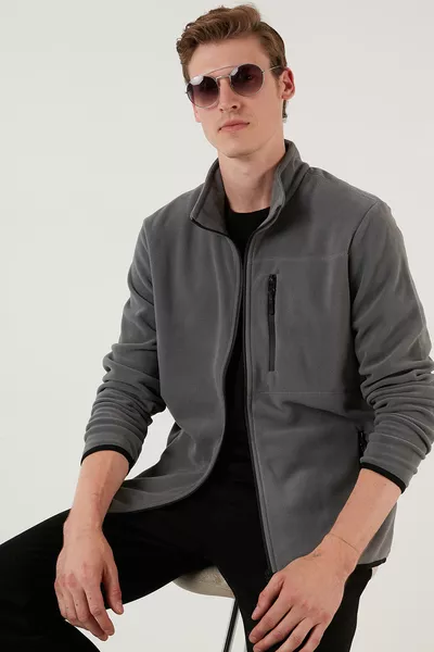 Slim Fit Ritszakken Hoge Kraag Fleece Vest Heren Vest 