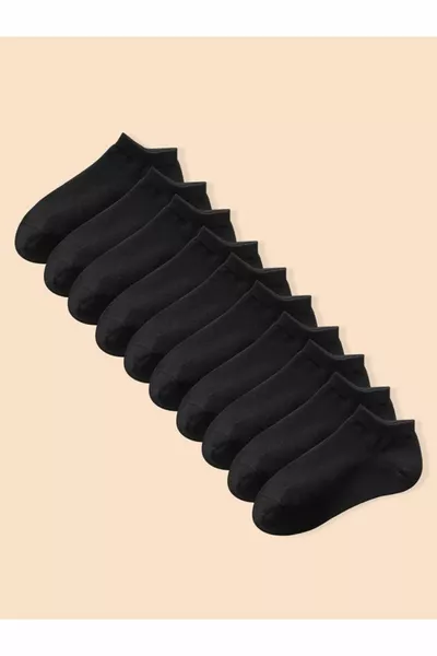 8-Pack Black Short Ankle Socks