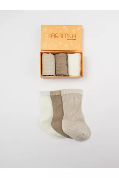 ٣ أزواج جوارب أطفال بدون خياطة - جوارب من الخيزران