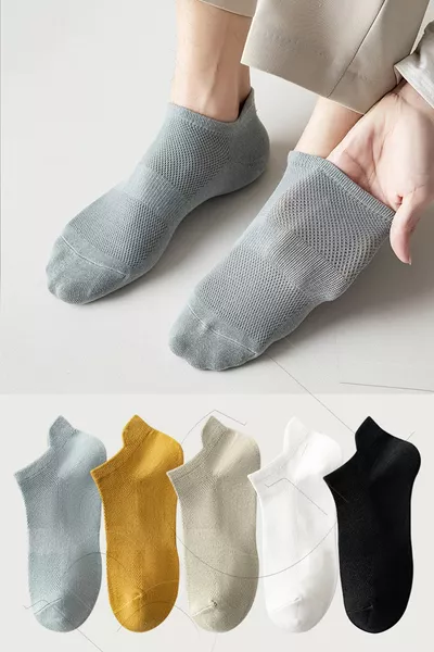 جوارب رياضية بألوان متعددة للجنسين، مجموعة من 5