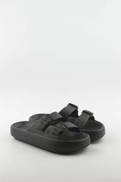 Дамски летни чехли с платформа и двойна катарама Akınalbella.