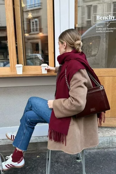 Importierter Puffy Cherry Schal Schultertuch