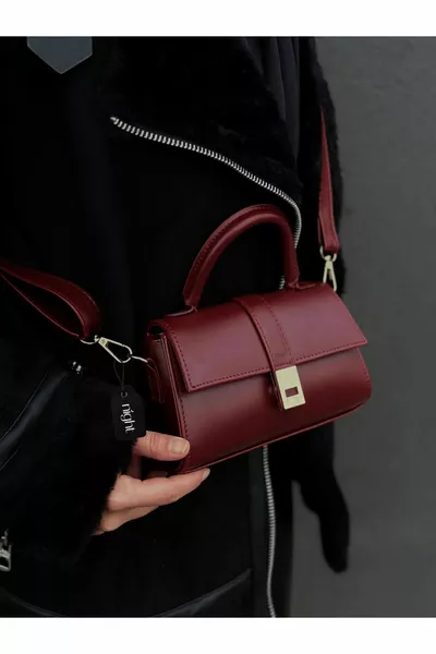 Borsa a mano e a spalla da donna Paula modello bordò