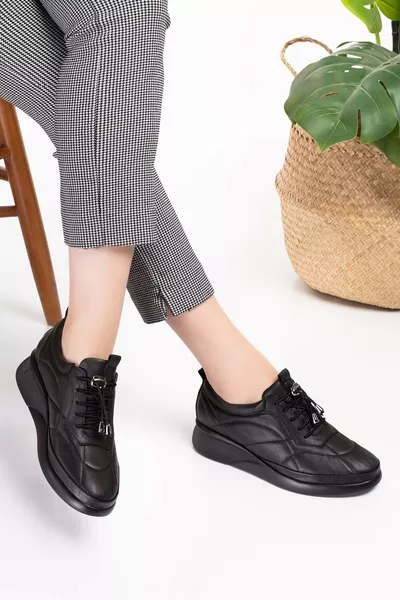 Echtes Leder Anatomische Sohle Bequeme Schnürschuhe Ndr. - 