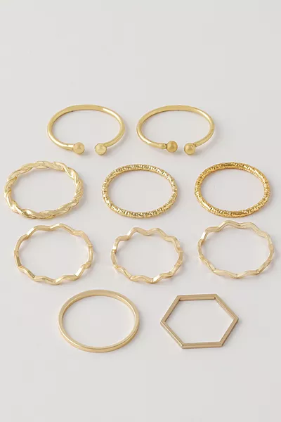 Set of  Rings, Gold Color 