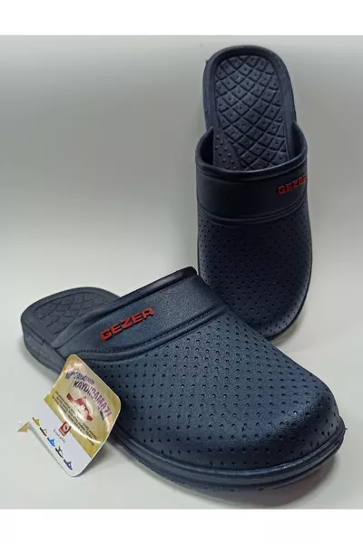 Chaussures de bain en plastique antidérapantes bleu marine, fermées à l'avant, pour salle de bain, lavabo, balcon, terrasse, jardin