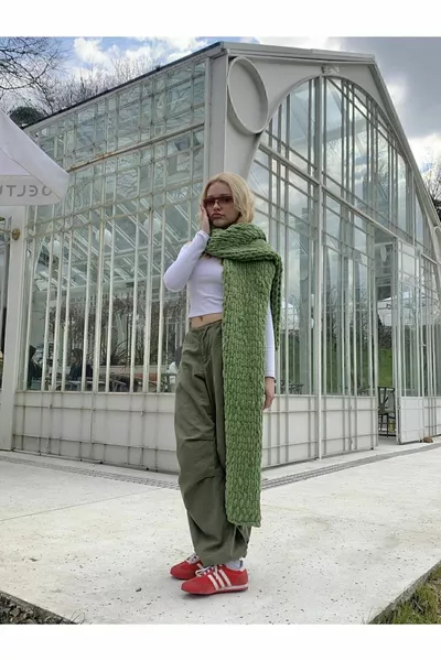 Écharpe en tricot peluche