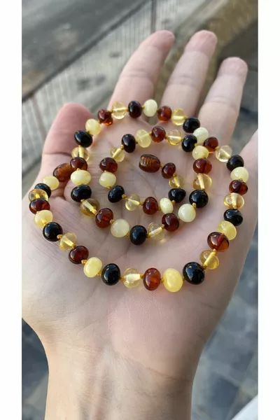 Bernstein Halskette Tropfenbernstein Erwachsener Mehrfarbige Halskette
