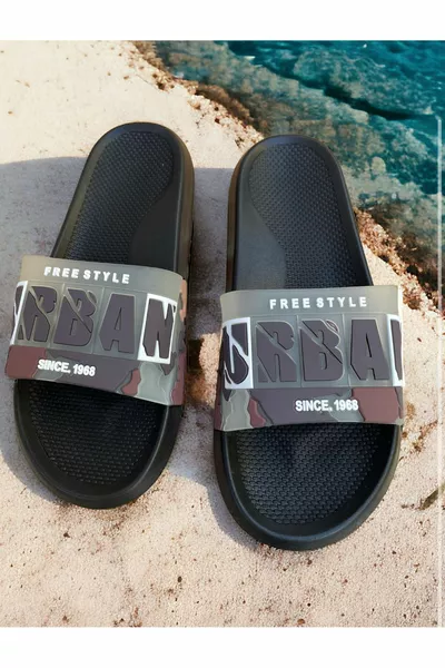 CIABATTE UOMO GIORNALIERE CON MOTIVO CAMOUFLAGE PER SPIAGGIA, PISCINA E GIARDINO