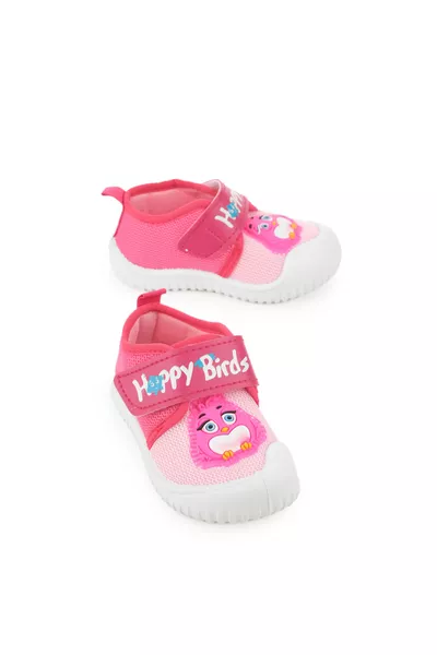 Summer Linen Baby Girl Happy Birds Velcro Adjustable Shoes