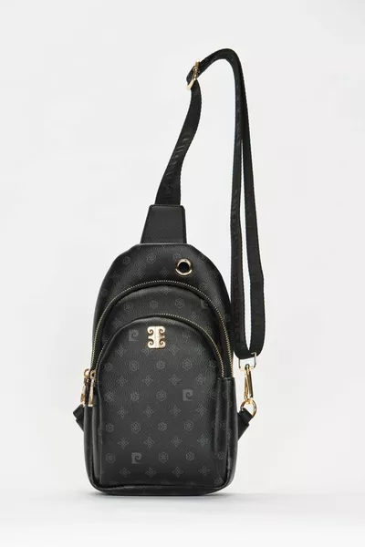 حقيبة كتف نسائية مونوجرام سوداء 