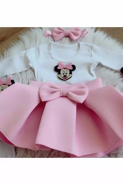 مجموعة عيد ميلاد للبنات بالتنورة الوردي