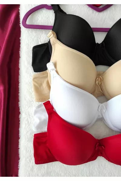 طقم صدرية يومية نسائية 4 قطع بدون حشوة مع سلك