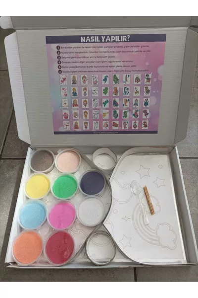 وحيد القرن | مجموعة نشاط تلوين بالرمل ٥ قطع في علبة