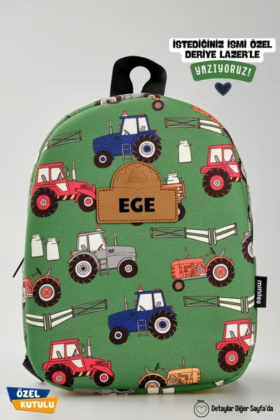 [WE WRITE THE NAME YOU WANT] - Farm Tractors 0-8 Years - Children's Preschool, Nursery Backpack