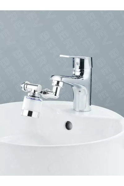 Tête de robinet de cuisine avec filtre pivotant à  degrés, tête de robinet avec filtre, finition chromée