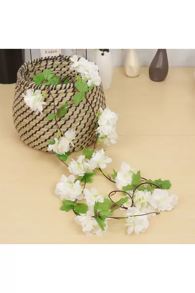 Ramo di Fiori Artificiali Primaverile, Gelsomino, Ciliegio Giapponese Fiorito,  cm,  Fiori, Modello Avvolgibile di Prima Qualità